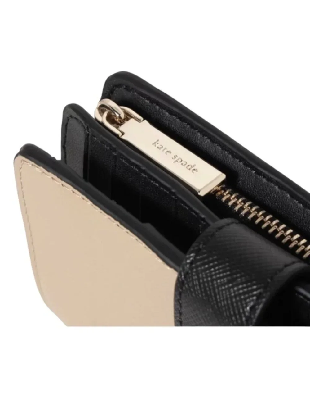 Kate Spade WLR00124 Medium Compact Bifold Wallet Warm Beige Multi NWT $189